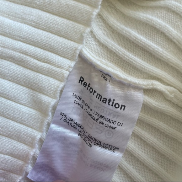 Reformation White Ribbed Cardigan - Picture 4 of 6